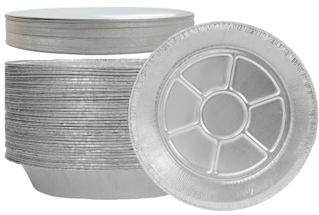 Waytiffer Lot de 40 moules à tarte jetables en aluminium de 22,9 cm avec couvercles, très résistants, taille standard