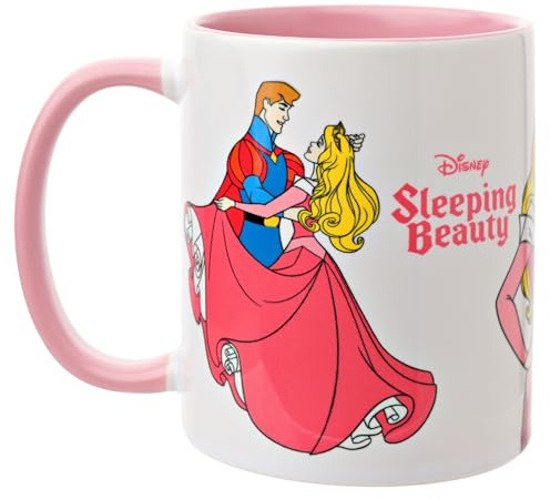 Widdop and Co. -Disney La Bella Addormentata - Aurora Mug | Tazza in gres porcellanato smaltato rosa/bianco – Prodotto con licenza ufficiale Disney (325 ml)