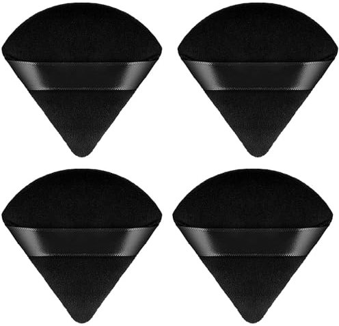 4 Pieces Triangular Powder Puff Makeup Sponges, Made of Super-soft Velvet, Designed for Contouring, Eye, and Corner, for Loose Powder Setting Powder Blender Foundation Sponge Beauty Makeup Tool