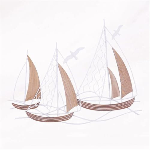 Wanddekoration, Metall-Segelboot, 3D-Schiffs-Wandskulpturen, handgefertigt, Strand-Segelboot, Wandkunst-Dekor für Wohnzimmer, Schlafzimmer