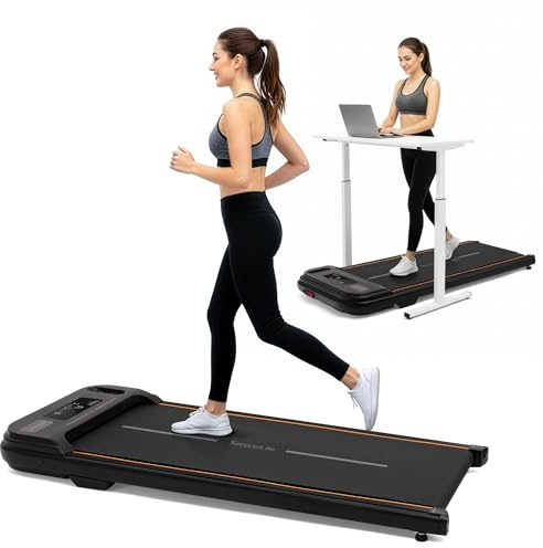 SereneLife Portable Treadmill 2.5HP Walking Pad - Digital Jogging Machine with Shock Absorption, Remote Speed Control, Preset Training Modes, LED Display for Workout Progress, Ideal for Home Fitness