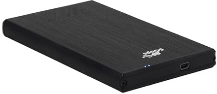 Caja Externa 2.5 SATA 9.5mm USB 3.0, Color Negro, Ideal para Almacenamiento y Transferencia de Datos de Discos Duros y SSD.