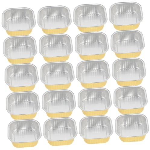 FUNOMOCYA Lot De 20 Barquettes Aluminium 300 Ml Carrées Jetables Résistantes Haute Température, Feuille D'aluminium, Usage Cuisson Et Emballage, Pour Fours Grille-pain Et Barbecue, Sans Couvercle
