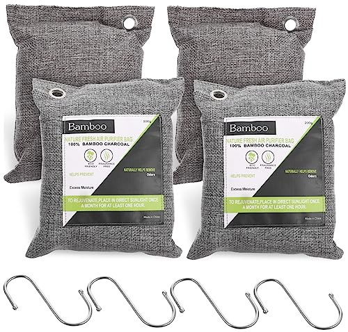 TOPBATHY 1 Set Holzkohlebeutel Frischbeutel Schuhgeruchsabsorber Heimgeruchsabsorber Innengeruchsabsorber Kühlschrank Holzkohle Katzen Desodorierer Vliesstoff Grau