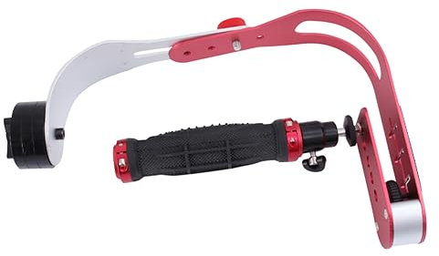 jojofuny Stabilizzatore Per Fotocamera Portatile Ad Arco Rosso, Supporto Per Macchina Fotografica Dslr e Videocamera Dv, Gimbal Per Riprese Video Stabili e Angolazioni Basse, Per Viaggi e Selfie Amici