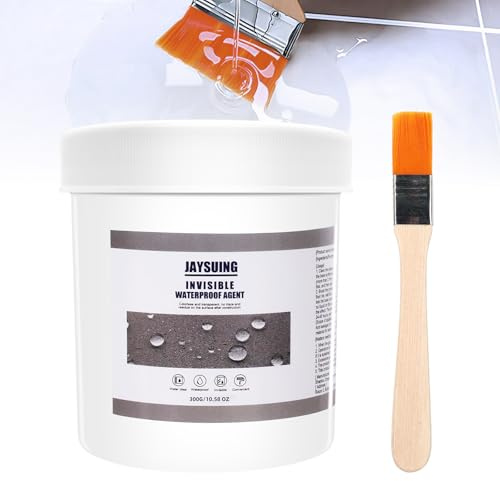 300g Invisible Waterproof Sealant Agent with Brush for Roof Bathroom | Clear Anti-Leak Coating for Walls and Cracks; Suitable for Home Repairs and Insulation Touch-Ups