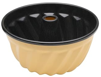 Riess, 0632-026, Gugelhupfform Ø 24cm, GOLDGELB, Vol. (rec.): 3,0 Liter, Made in Österreich, LBH: 25,4x25,4x13,1cm, 0,839kg, Backform, Guglhupfform, Kuchenform, Induktionskocher kompatibel