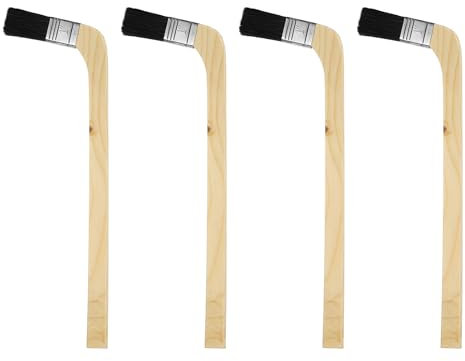 sourcing map Paint Brush 4Pcs 1 Brush Width Reusable Variety Angled Bend Brushes Radiator Paint for All Latex Oil Painting Furniture Walls Treatment, Black