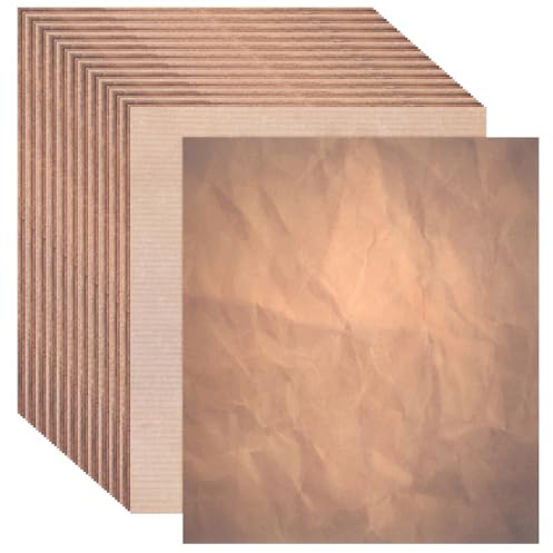sourcing map 96 Sheets Vintage Paper, Parchment Standard Printer Paper Double-Sided Old Aged Sheet 11 x 8 Inch Brown for Scrapbooking, Gift Wrapping, Certificates