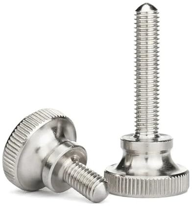 DLNTXFDG Rändelschraube aus Edelstahl 304, handfest anziehen, M2, M2,5, M3, M4, M5, M6, M8, M10(50mm,M6-1pcs)