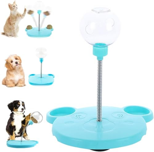 Interaktives Katzenspielzeug mit Futterball Wackelndes Hundeleckerli Spielzeugs Slow Feeder Futterspielzeug mit Leckerli Ball Intelligenzspielzeug Anti-Schling Fütterung Training für Hunde Katzen