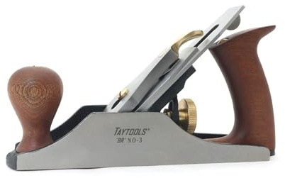 Taytools #3 Premium Bedrock Style Flattop Smoothing Plane Bench Plane - 9-1/4 Long Sole, 1-3/4 Wide Blade Cryo O1 Steel