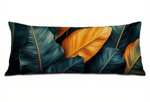 Kissenbezug 40 x 145 Seitenschläferkissen Bezug Grün Schwangerschaftskissen, Samt Weich Seitenschläferkissen Sie Schlafqualität Body Pillow, für Deko Wohnzimmer Sofa Kopfkissenbezug Anlage B-10432