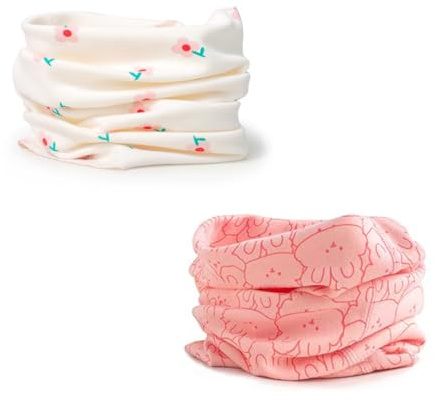 2 Stück Loop Kinder Baumwolle Herbst Winter Schal Baby Loop Hals Wärmer Mädchen und Junge (Mädchen-I)