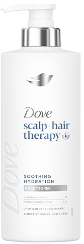 Dove Scalp + Hair Therapy Soothing Hydration Conditioner hair care with Hyaluron-Complex and Pharma-Grade Glycerin for up to 100 hours of hydrated hair* 400 ml