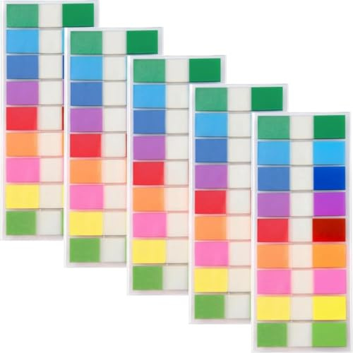 900 notas adhesivas, 9 colores, transparentes, juego de notas adhesivas de PET, resistentes al agua, notas adhesivas para libros, marcadores de página, marcadores de página, marcadores de página