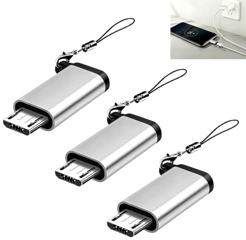 3 Piezas Adaptador USB C a Micro USB, USB C hembra a Micro USB macho Convertidor Bidireccional para iPhone 16/15 Pro Max MacBook Air iPad Samsung Galaxy Huawei Carga Rápida Transferencia Datos Estable