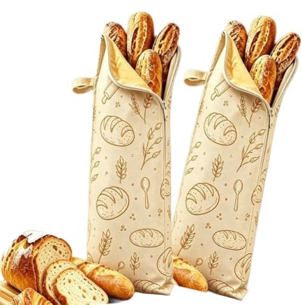 MeevrgR Sacs à pain en coton avec revêtement en cire d'abeille pour levain – 17 x 70 cm – Sacs réutilisables anti-humidité pour une fraîcheur prolongée