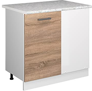 Vicco Mobile ad angolo cucina R-Line, Sonoma, 86 cm, PL Marmo, per la libera combinazione all'interno di sistemi cucina modulari