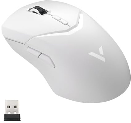 Rapoo VT9PRO Wireless Gaming Mouse - PAW 3398 Sensor Gaming Mouse, 26000 DPI, Esports Grade Performance, 1ms Response Time, Lightweight Gaming Mice, 10 Programmable Buttons, Long Battery Life, White