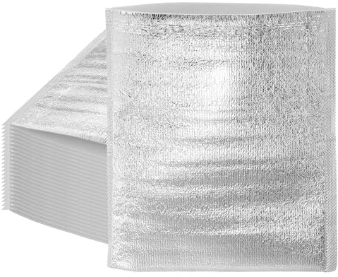 sourcing map Reusable Thermal Insulation Bags,13.8x11.8 Inch Thermal Box Liners Insulation Aluminum Foil Pearl Cotton Bag for Books,Food,Cosmetics, Pack of 25