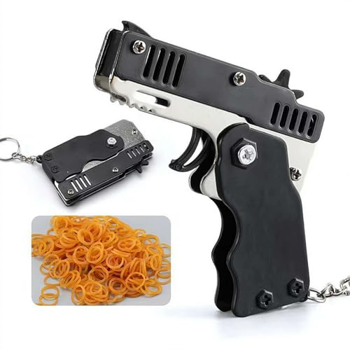 LZYWOD Rubber Band Keychain Toy for Boys – Cool Stuff with 60 Colorful Bands, Creative Fidget Gadget for Kids, Pocket-Sized Novelty Gift for School or Travel (Black)