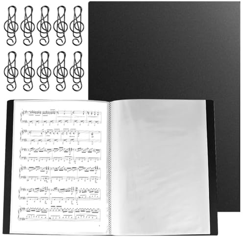 Carpeta Partituras A4, 40 Páginas Carpeta para Partituras de Musica, Archivador de Particiones Musicales, Documentos de Nota Musical para Piano, Violín, Guitarra, Documentos, Fotografías, Papel