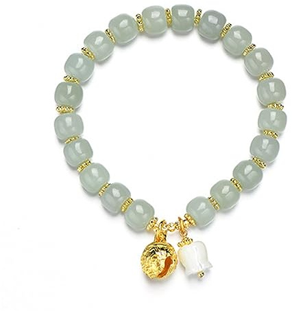 Hetian Jade Palace cloche main chaîne orchidée Bracelet femme National