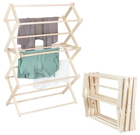 Pennsylvania Woodworks Clothes Drying Rack: Solid Maple Hard Wood Laundry Rack for Sweaters, Blouses, Lingerie & More, Durable Folding Drying Rack, Made in USA, No Assembly Needed, Medium
