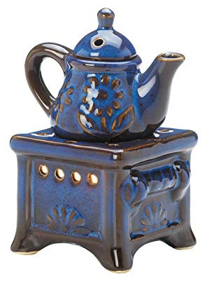 Zingz & Thingz Koehler 5.375 Inch Teapot Stove Oil Warmer Blue, Porcelain