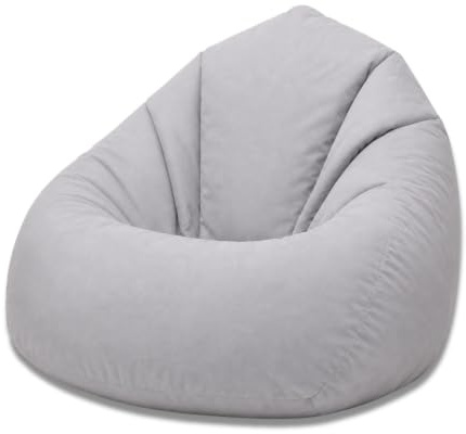 BuBiBag Sitzsack XXL Bodenkissen für Erwachsene & Kinder - Geeignet für Gaming oder Entspannen - Indoor wie Outdoor da er Wasserfest ist - mit EPS Perlen (Grau, XL)