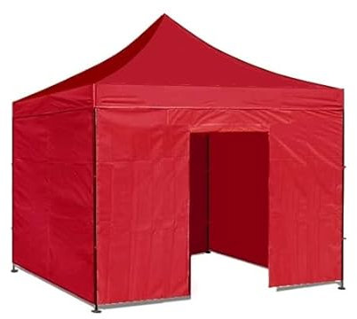 GrecoShop Loop Teli Parete Copertura Laterale per Gazebo Pieghevole Impermeabile Bordeaux 3x3 m