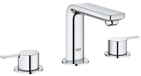 GROHE Linjärer | Badarmatur – 3-håls tvättställsarmatur | med dragstång, krom | 20304001