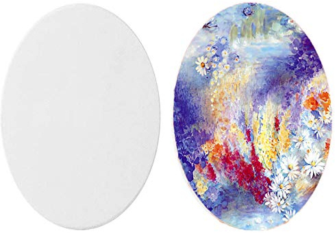 2 st oval kanvas oljemålning bräda artister tom ram sträckt kanvas tavlor för målning 20 cm x 30 cm