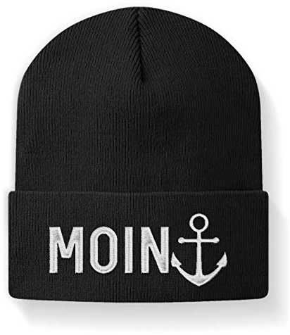 Moin Lustige Mütze für Norddeutsche - Beanie -M-Schwarz