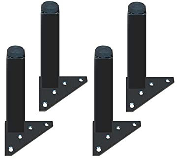 Gittcoll 4 Stück Verstellbare Möbelbeine aus Eisen Strapazierfähig 300 kg Metall Industriell Mitte Jahrhunderts mit Rutschfestem Gummi für Tisch Nachttisch Sofa Schrank Kommode Bett (10 cm, schwarz)