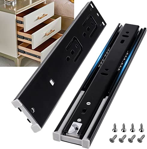 Guide di Scorrimento per Cassetti, 250mm Ispessite per Armadietti Guide per Cassetti Smorzamento del Guardaroba Assorbimento Degli Urti Guide a Tre Sezioni Mute - 1 Paio