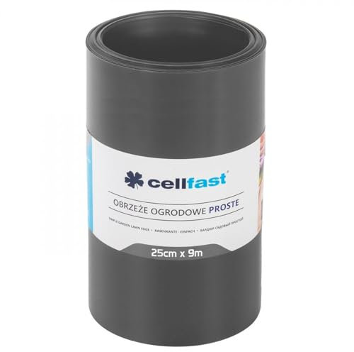 Cellfast 5901828850882 Rasenkante, glatt, Kunststoff, Graphit, 25 cm x 9 m
