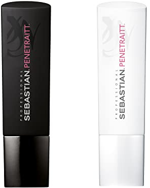 SEBASTIAN PROFESSIONAL PENETRAITT Vorteils-Set – Shampoo (250 ml) und Conditioner (250 ml) mit kräftigender und regenerierender Wirkung - repariert und stärkt