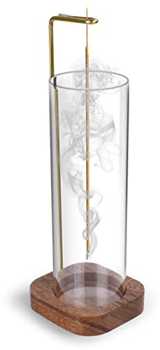 YHAOEN Incense Holder, Insence- Stick Holder [Anti-Ash Flying] with Removable Glass Ash Catcher Mess-Free Incense Burner Holder, Incense Stick Holder for Home Decor Yoga Spa, Unique Incense Burner