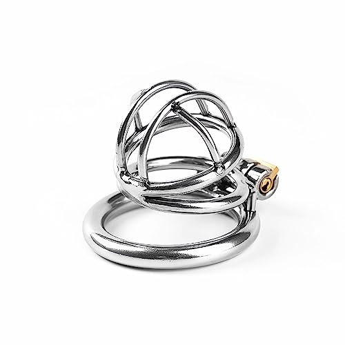 SeLgurFos Edelstahl Peniskäfig Belüfteter Keuschheitsgürtel für Männer Keuschheitskäfig Mann Cock Cage Mit Penisring 3D Chastity Sexspielzeug Für Paar (2-ring-45mm)