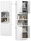 KOMFOTTEU Aparador de Cocina con 2 Armarios con Puertas y Estantes Abiertos, Armario Alto de 6 Niveles con Dispositivo Antivuelco, Mueble de Almacenamiento para Salón, 56 x 30 x 190 cm (Blanco)