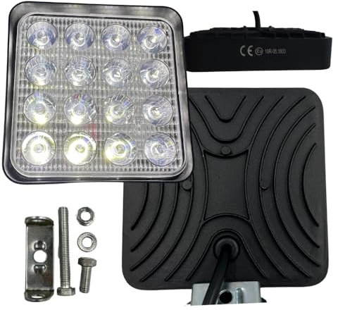 Web Truck LED Arbeitsscheinwerfer, 4 X 48W LED Offroad Zusatzscheinwerfer 9V 12V 24V 36V Quadrat Scheinwerfer IP67 Wasserdicht Rückfahrscheinwerfer für Trecker, Anhänger Bagger ATV, UTV, SUV, LKW PKW