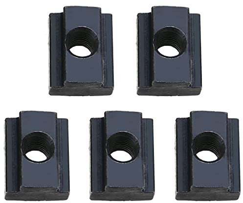 Tuercas deslizantes en T, Tuercas de ranura en T, Tuercas de inserción, Tuerca en T deslizante 5 piezas M6/8/10/12/14/16/18/20/22/24/27/30/36 Roscas Tuercas de ranura en T, 45 Acabado de óxido de acer