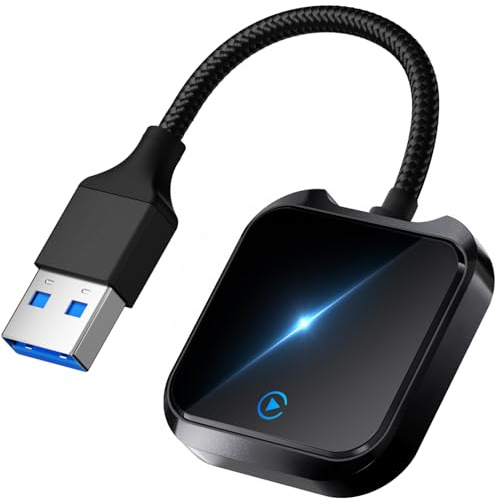 Oasplus Wireless Carplay Adapter UK - Mini Carplay Wireless Adapter with Fast Stable 5Ghz WiFi Bluetooth Connection Compatible with iPhone 6 or above/iOS10+ & Cars from 2016 & USB-A/Type-C