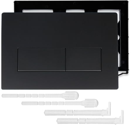 Rowglow Plaque De Commande Déclenchemen Wc Noir​ Pour Geberi Sig-ma 01 20 30 50 Up320 Et 300, Panneau Réservoir D'Eau éQuipée D'Un Cadre Fixation Et Set De Leviers De Chasse (Noir​)