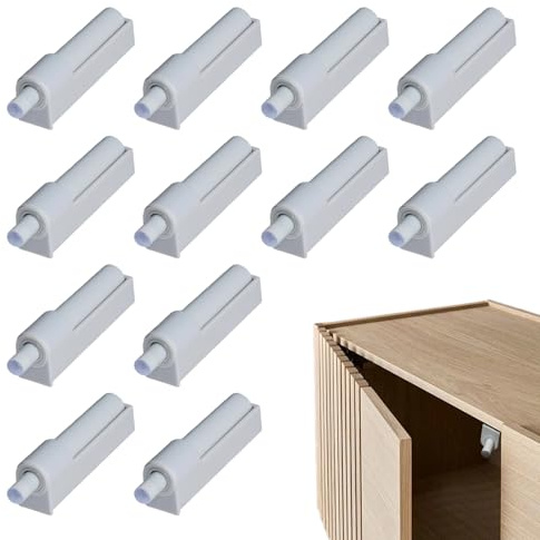 12 Pcs Quiet Soft Close Dampers,Adjustable Push to Open Catches Buffer,Push Open Door Catches for Cabinet Damper Cupboard,Soft Door Closer Dampers