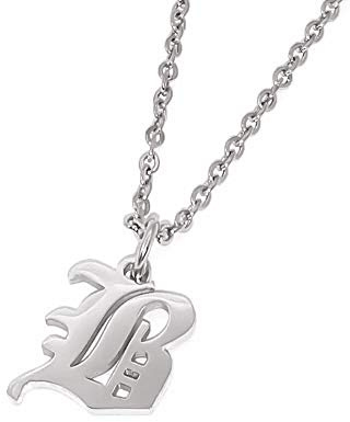 Elefezar Old English Initial Pendant Necklace Letter B Womens Gifts