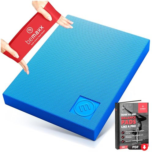 Balance Pad Board Balanceboard Balancepad Set XXL + Fitnessband, Trainings-eBook | Balancebrett Groß Balancekissen Stabilitätskissen Wackelkissen Gleichgewichtskissen Balancegerät Rücken Trainer