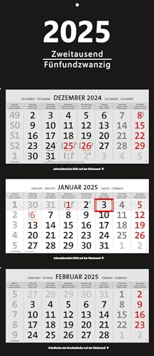 XXL 3-Monatskalender 2026 schwarz großer Wandkalender Bürokalender
